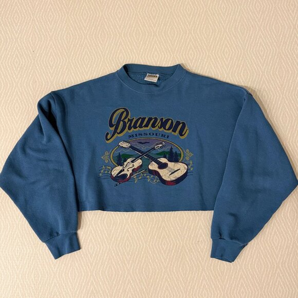 Vintage Blue Cropped Sweater Size XL - Picture 2 of 4